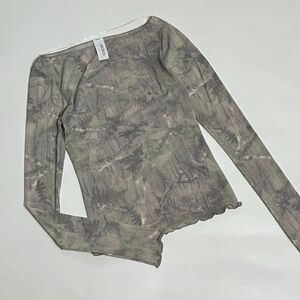 Camo Forest Mesh Long Sleeve Top